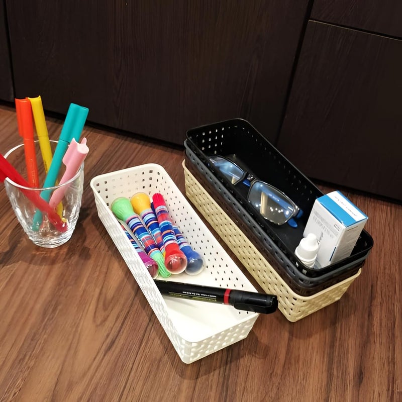 Oblivion Wardrobe Organizer for Storage 12 Pcs - Plastic Multipurpose Desk Organizer Tray, Multicolour Office Drawer Dividers Bins for Household Items, Bathroom, Makeup, Bedroom Dresser & Basket Rack - Image 3