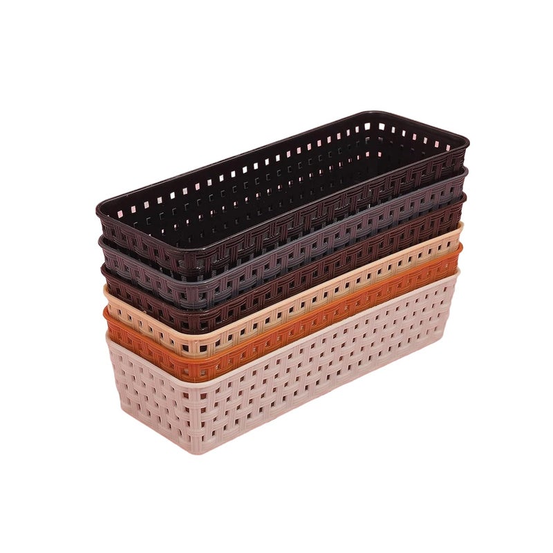 Oblivion Wardrobe Organizer for Storage 12 Pcs - Plastic Multipurpose Desk Organizer Tray, Multicolour Office Drawer Dividers Bins for Household Items, Bathroom, Makeup, Bedroom Dresser & Basket Rack - Image 1