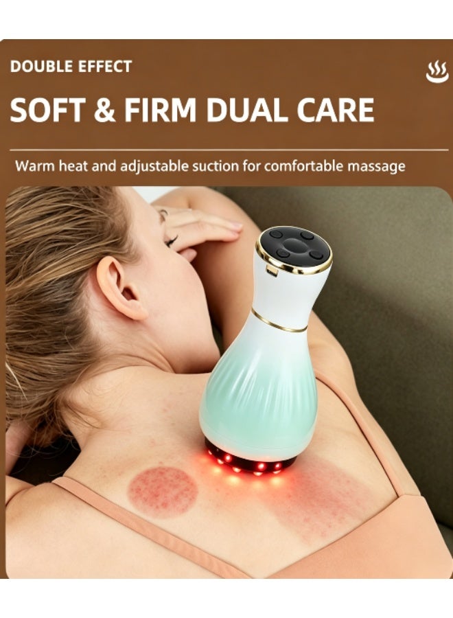 Rechargeable Gua Sha Cupping Massager with Red Light Heating, 30 Levels Vacuum & Heat Steel Ball Massage Device - Image 5