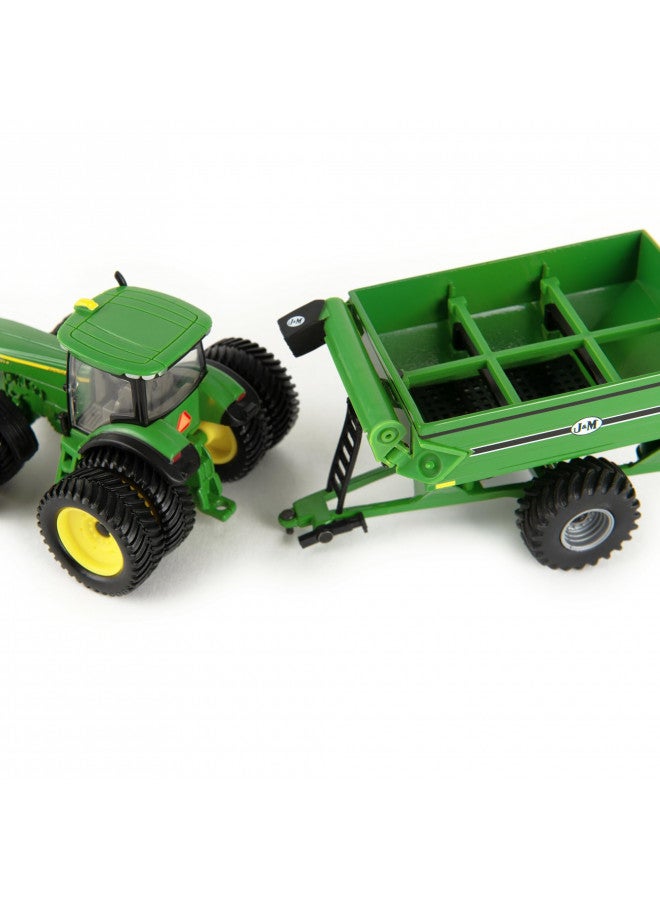 John Deere ERTL Big Farm John Deere Tractor Toy with J&M Grain Cart - 1:64 Scale - Farm and Construction Toys - Authentic Die-Cast John Deere Tractor Toys - 8 Years and Up,Green - Image 3