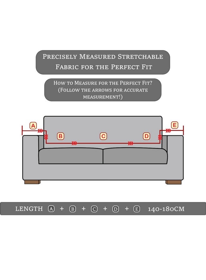 Lukzer غطاء أريكة لوكزر بمقعدين بلون وردي باهت بنمط خطوط منقطة | 240 جرام لكل متر مربع غطاء أريكة قماش جاكار عالمي قابل للتمدد | غطاء أريكة مضاد للانزلاق وقابل للغسل (140-180 سم/SC-068-02) - Image 2