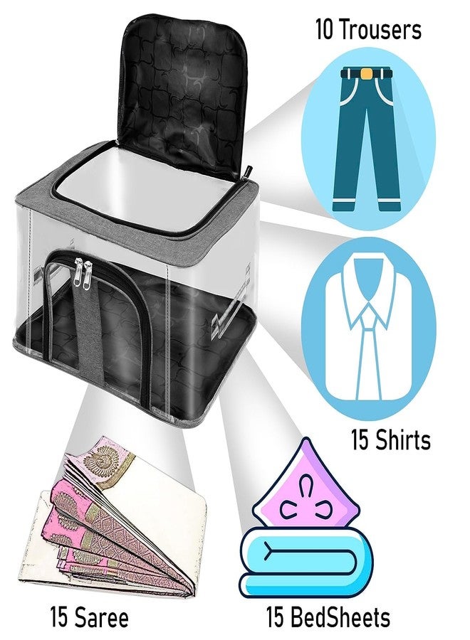 Deoxys Underbed Storage Bags, Transparent Clothes Organizers & Storage with Moisture & Dust Proof, Clothes Storage Bins with 2 Side Open & Zipper, Storage Containers - Image 2