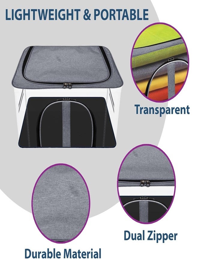 Deoxys Underbed Storage Bags, Transparent Clothes Organizers & Storage with Moisture & Dust Proof, Clothes Storage Bins with 2 Side Open & Zipper, Storage Containers - Image 3