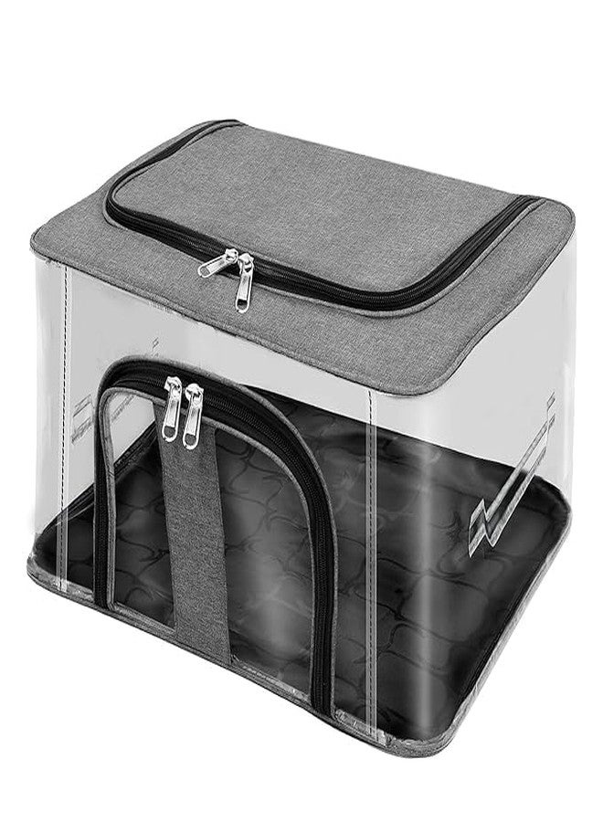Deoxys Underbed Storage Bags, Transparent Clothes Organizers & Storage with Moisture & Dust Proof, Clothes Storage Bins with 2 Side Open & Zipper, Storage Containers - Image 1