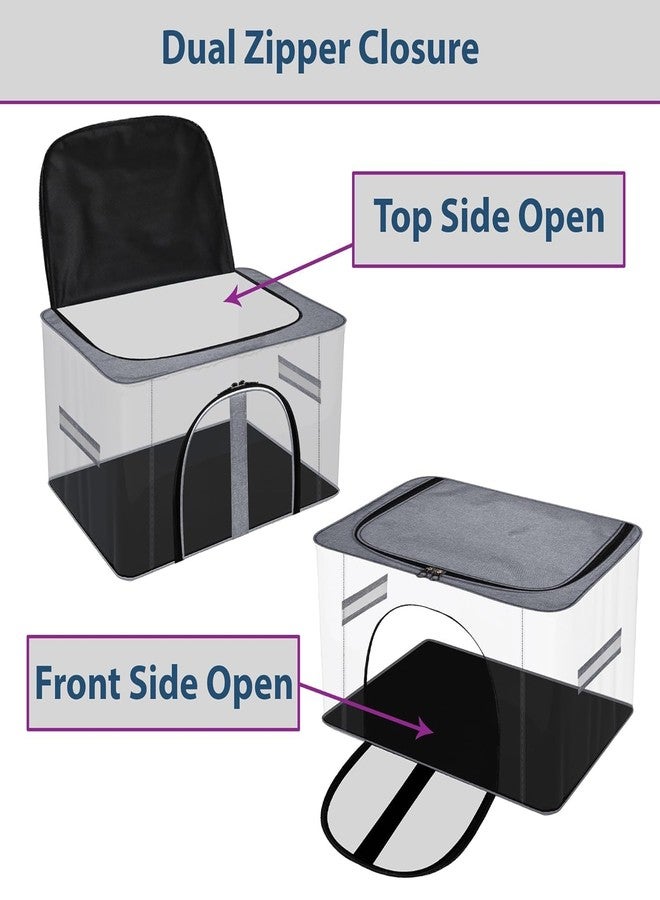 Deoxys Underbed Storage Bags, Transparent Clothes Organizers & Storage with Moisture & Dust Proof, Clothes Storage Bins with 2 Side Open & Zipper, Storage Containers - Image 5