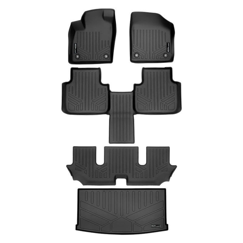 SMARTLINER Floor Mats Cargo Liner Behind 3rd Row Set Compatible with 20182025 Volkswagen Atlas