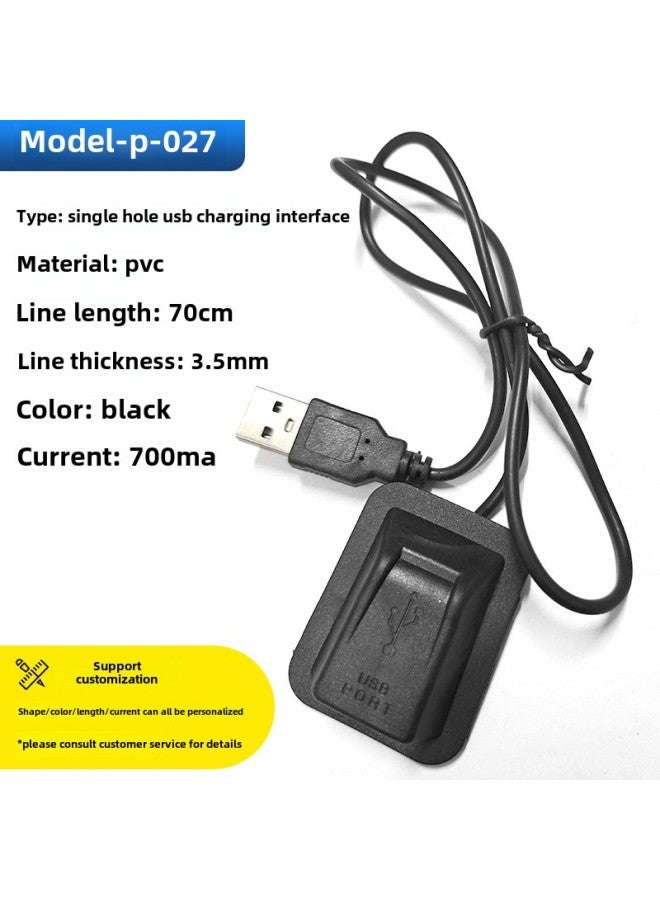 Luggage USB Charging Cable Backpack Extension Cable External Charging Interface USB Data Cable Shell Accessories Wholesale-Color:Model-jp-027 (normal)  - Image 1