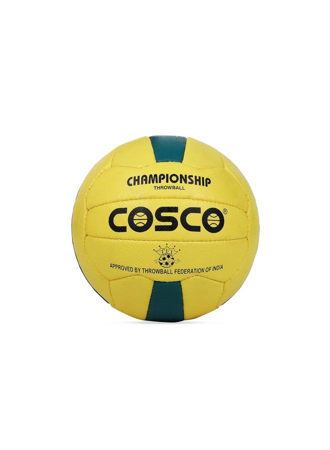 Cosco 17007 Rubber Throw Ball, Size 5 (Yellow & Green, Volleyball) - Image 1