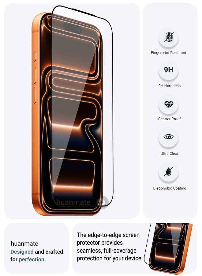 huanmate 2 in 1 Apple iPhone 17 Pro Protection Pack - Ultra Clear Shockproof Case & Edge-to-Edge Screen Protector, 360 Degree Protection, Back Cover & Screen Protector for Apple iPhone 17 Pro - Image 4