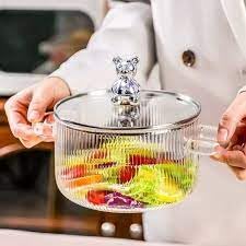 ROSEFINCH Casserole Dish with Glass Lid Microwave Oven Safe Serving Containers for Dinner Sabzi Dal Roti Curry Glass Casserole With Lid Handle Large 1600 ml - Image 4