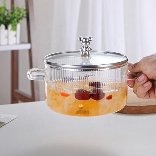 ROSEFINCH Casserole Dish with Glass Lid Microwave Oven Safe Serving Containers for Dinner Sabzi Dal Roti Curry Glass Casserole With Lid Handle Large 1600 ml - Image 5