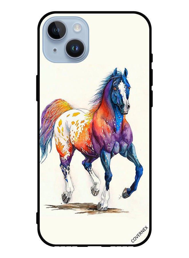 Covernex Protective Case Cover For Apple iPhone 14 Plus Colored Horse Paint Art - Image 1