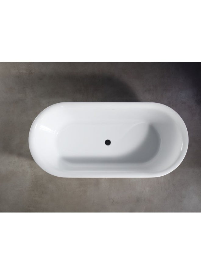 DANUBE HOME Milano Miel Freestanding Bathtub Modern Bathtub Freestanding Shower Bath Tub For Adults 1700 x 800 x 600 Matt White - Image 3