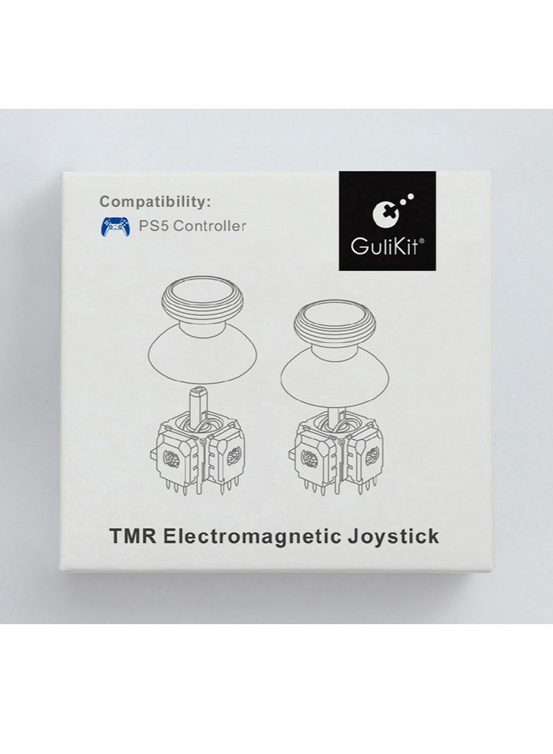 GuliKit TMR Electromagnetic Joystick for PS5 Controller, Anti-Drift Hall Effect Replacement Analog Stick, High Precision & Low Power Contactless Sensor, Includes KK Ring Thumbstick Caps - 2 Pack - Image 2