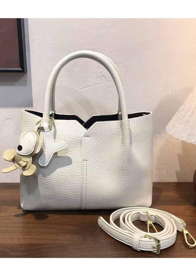 JCB CHIC Shoulder Bags for Women，PU Leather Tote Crossbody Bag Soft Large Capacity，Fashionable Travel Shoulder Bag  Tote Handbag  Weekender Bag Shopper Handbag Travel Purse(213 Cream)  - Image 1