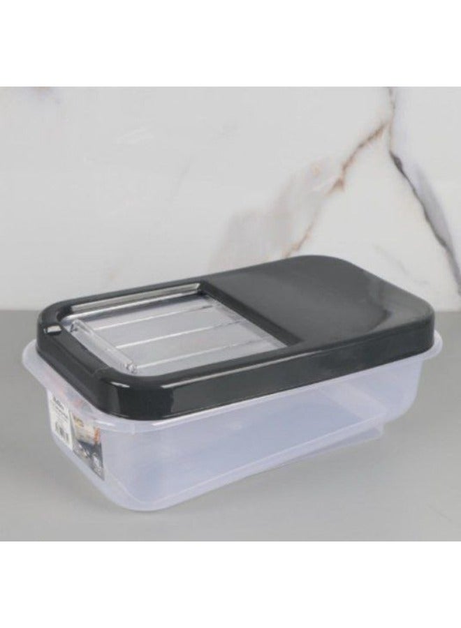 Dunya Plastik Dunia BlackGrain/Cereal Container 5 Lt with Slide Lid - Storage Solution - BPA-Free - L=34.5cm W=19cm H=13cm  - Image 3