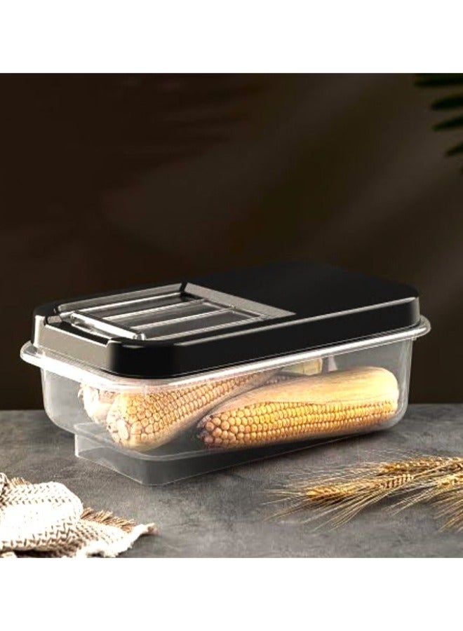 Dunya Plastik Dunia BlackGrain/Cereal Container 5 Lt with Slide Lid - Storage Solution - BPA-Free - L=34.5cm W=19cm H=13cm  - Image 1
