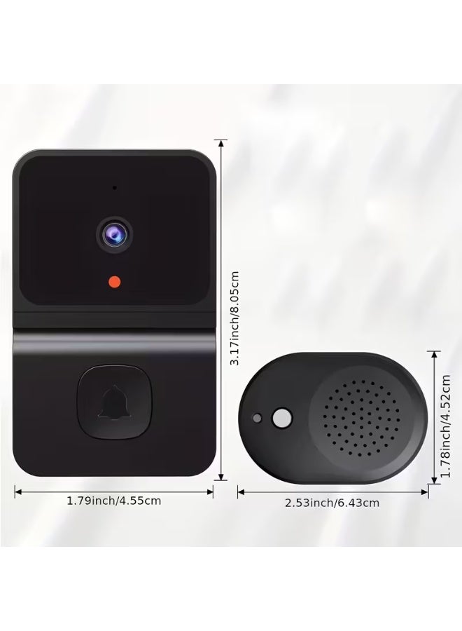 Smart Doorbell Camera with WiFi, HD Video, Mobile App Monitoring, Two-Way Audio, Black - Image 2