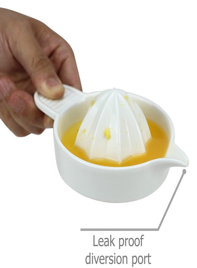 EIKS Ceramic Manual Juicer Squeezer for Juicing Citrus Lemon Orange Grapefruits Fruit, Package with Spoon & Cleaning Brush - Image 3