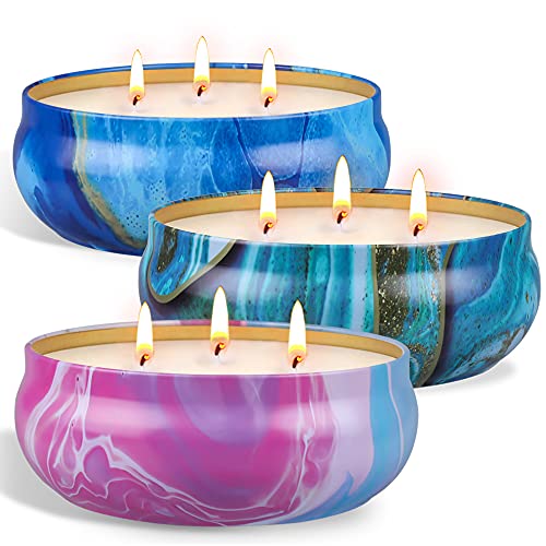 55 OZ Citronella Candles Outdoor Soy Wax Scented Candle Set 3 Wick 3 x 185 Oz Aromatherapy Candle Bulk for Home Patio Yard Garden Camping BBQ