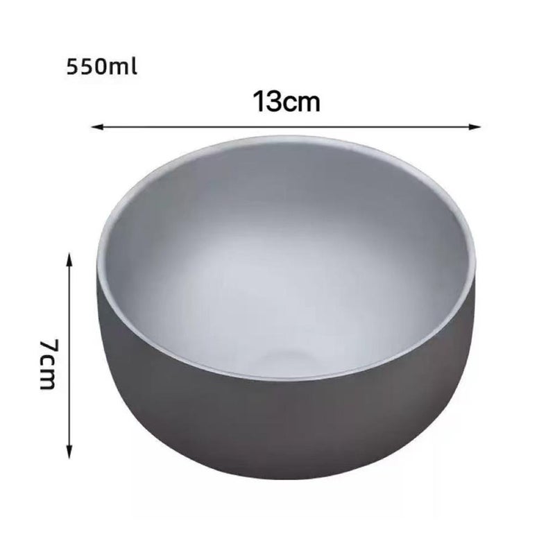 Titanium double-layer healthy tableware, heat-insulating and anti-scalding, high-end household rice bowl, centimeter soup spoon, outdoor camping antibacterial noodle bowl - Image 2