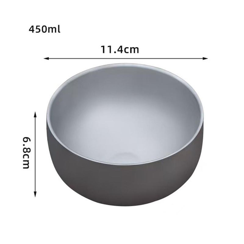 Titanium double-layer healthy tableware, heat-insulating and anti-scalding, high-end household rice bowl, centimeter soup spoon, outdoor camping antibacterial noodle bowl - Image 3