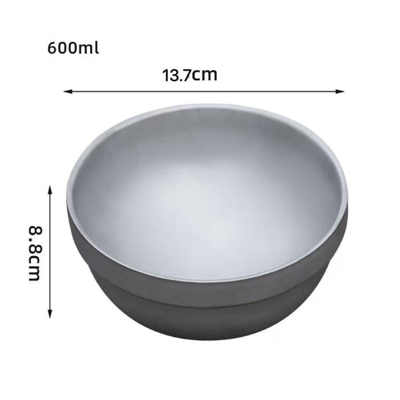 Titanium double-layer healthy tableware, heat-insulating and anti-scalding, high-end household rice bowl, centimeter soup spoon, outdoor camping antibacterial noodle bowl - Image 4