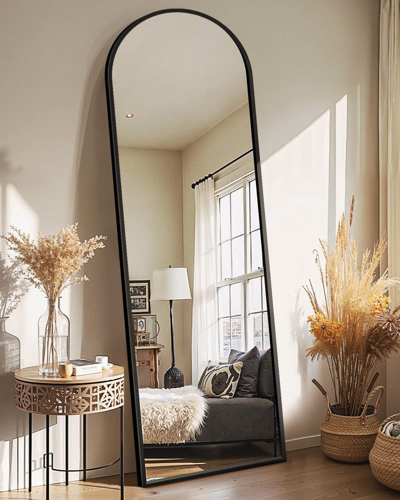 Delma Arched Mirror Full Length,Standing Mirror Full Body,Large Floor with Stand for Wall Entryway Door Bedroom Bathroom Living Room - Image 1