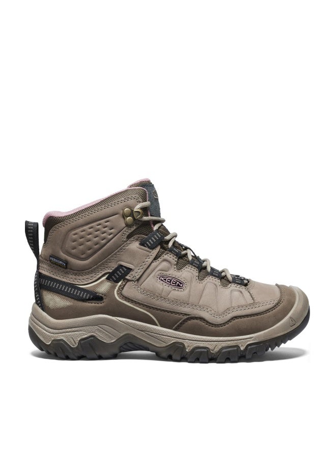 KEEN Women's Targhee 4 Mid Height Durable Comfortable Waterproof Hiking Boots, Brindle/Nostalgia Rose, 7 - Image 1