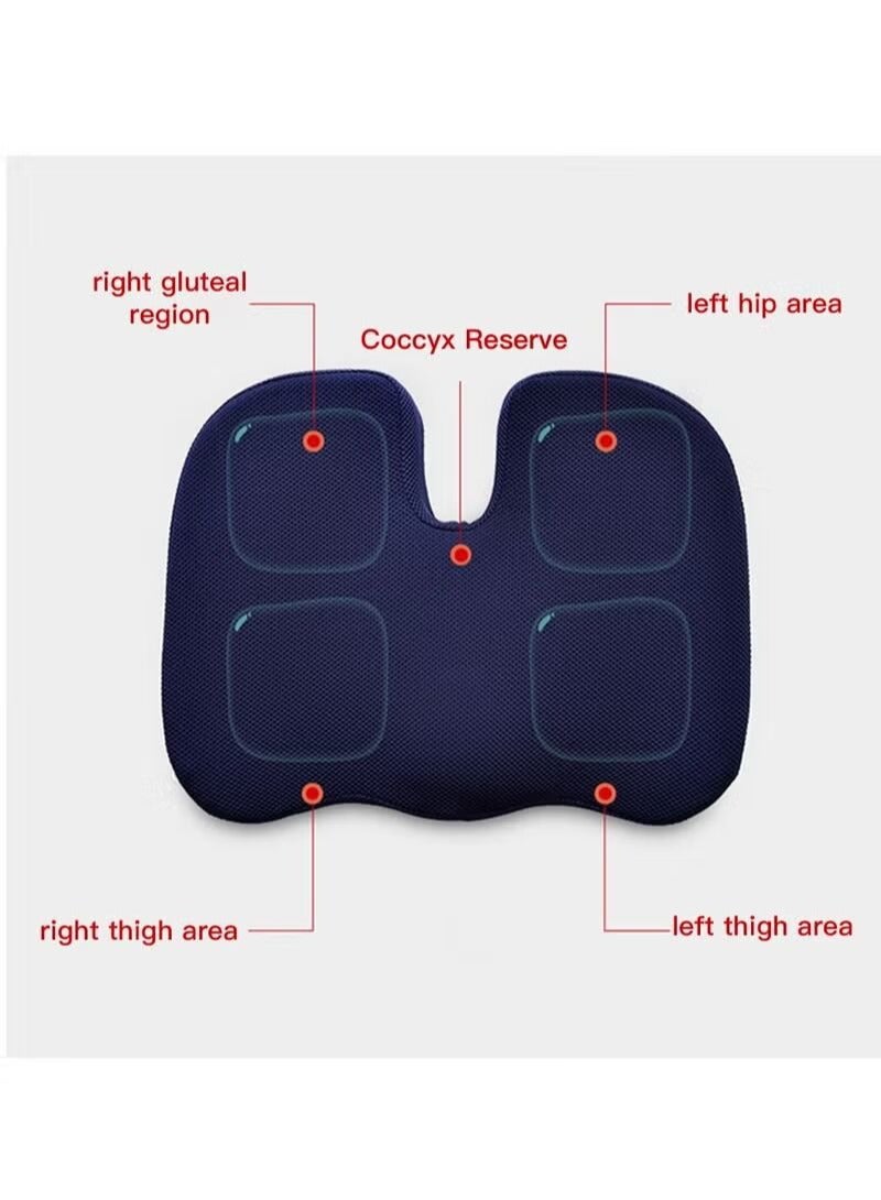 Sharpdo Memory Foam Seat Cushion Back Cushion Set For Car Office Computer Chair Blue - Image 5