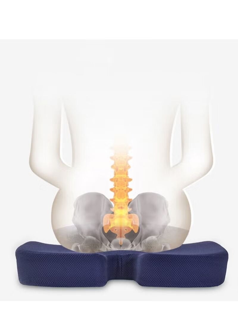 Sharpdo Memory Foam Seat Cushion Back Cushion Set For Car Office Computer Chair Blue - Image 3