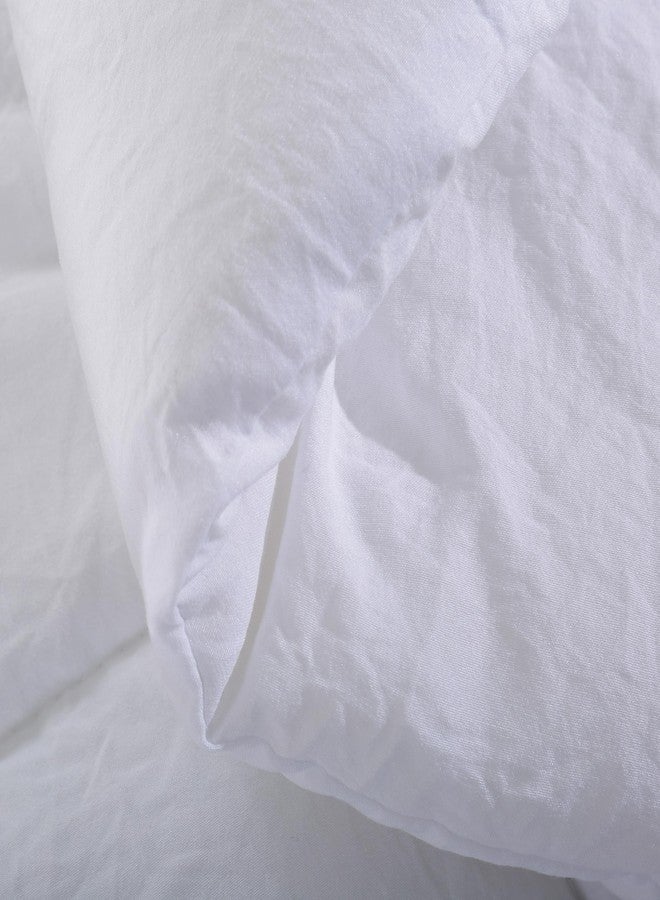 EVOLIVE All Season Pre Washed Soft Microfiber White Goose Down Alternative Comforter with Box Stitching (White,Full/Queen) - Image 4