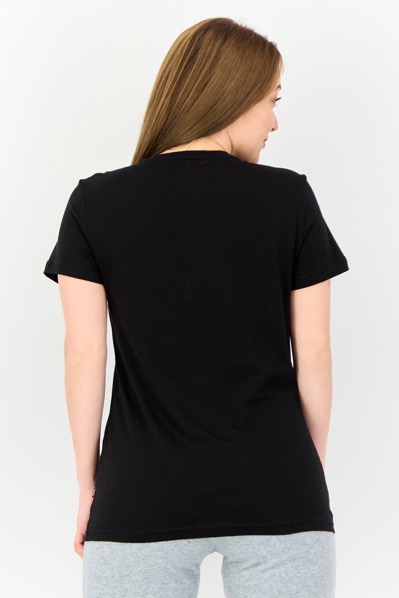 PUMA Women Sportswear Fit Brand Logo Short Sleeve Outdoor T-Shirt, Black - Image 3