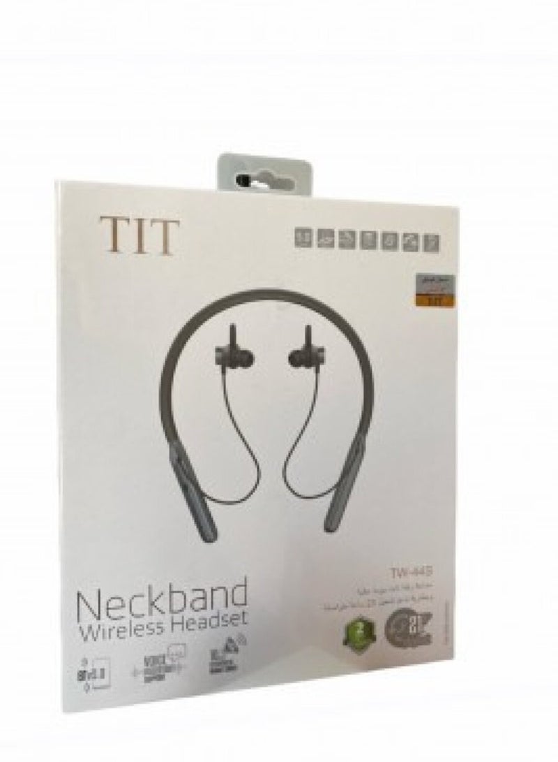 تي اي تي سماعة الرأس اللاسلكية بشريط العنق TW-44S، 21 ساعة من التشغيل المتواصل - Image 1