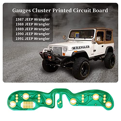 Ytpoools Gauges Cluster Circuit Board Compatible with Jeep Wrangler YJ 1987 1988 1989 1990 1991, Fits Wrangler Dashboard Printed Circuit Board 1987-1991 Jeep Wrangler Printed Circuit for Instrument Panel - Image 2