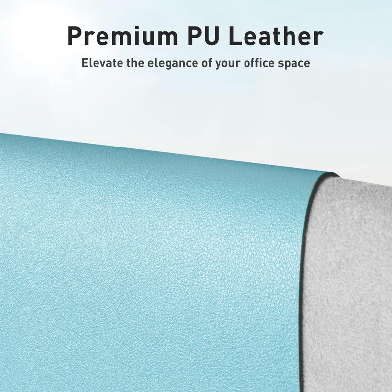 Aothia Large PU Leather Desk Pad Protector â€“ Non-Slip Mouse Pad & Writing Mat for Office/Home, Waterproof, Easy to Clean(23.6" x 13.7", Blue Topaz) - Image 2