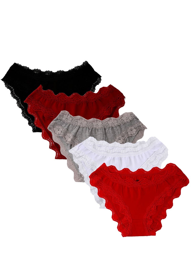 Mesery - Bundle OF (5) Cotton Panties Dantel - Image 1