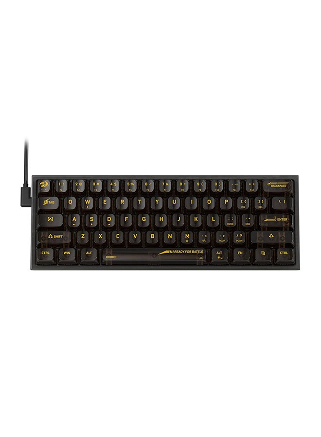 ريدراجون لوحة مفاتيح الألعاب السلكية RGB Redragon K617 SE بنسبة 60%، 61 مفتاحًا، لوحة مفاتيح ميكانيكية شفافة بالكامل مع لوحة شبه شفافة، مفتاح خطي مخصص، مدعوم من برنامج/تعريف احترافي - Image 2