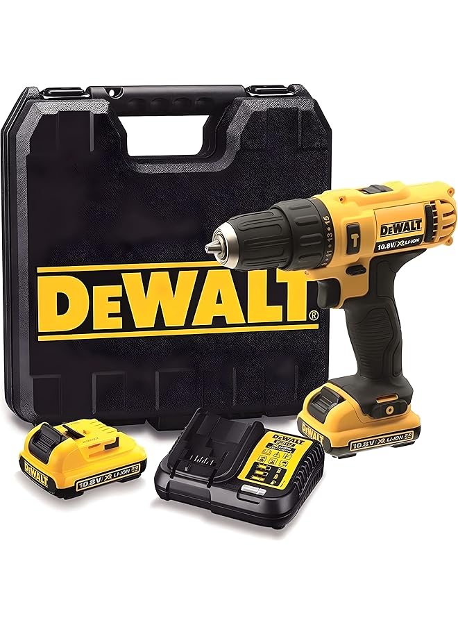 DEWALT 12V 10Mm Subcompact Hammer Drill Driver With Extra Battery Yellow Black Dcd716D2 B5 - Image 1