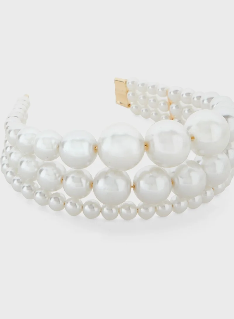RIVER ISLAND Triple Row Mega Pearl Alice