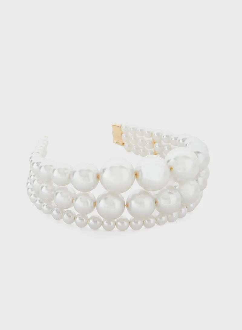RIVER ISLAND Triple Row Mega Pearl Alice