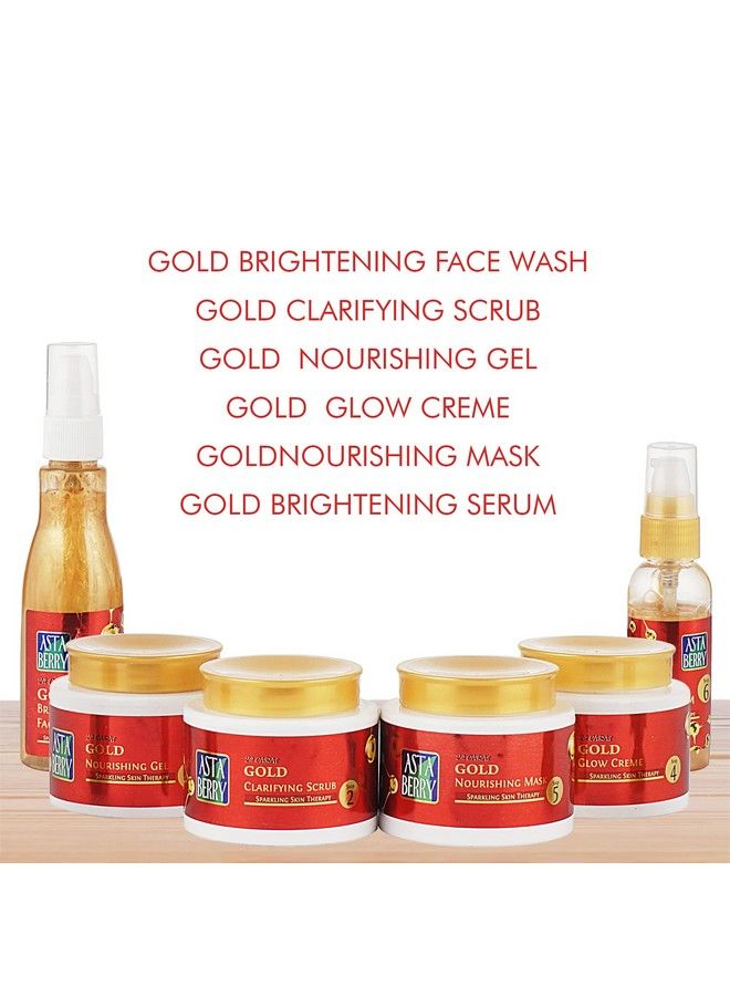 Astaberry Gold Facial Kit 6 Steps Sparkling Skin Therapy Glow Shine For Women ; Skin Repair ; Flash Glow & Silky Smooth Look ; Lightens Blemishes & Marks - Image 4