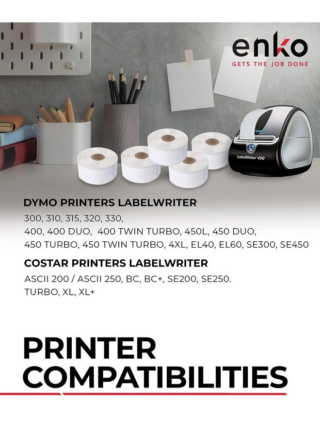 enKo Products Enko [6 Rolls 1560 Labels] Large Address Shipping & Barcode Labels 30321 (14 10 X 31 2) Compatible For Dymo Labelwriter - Image 4