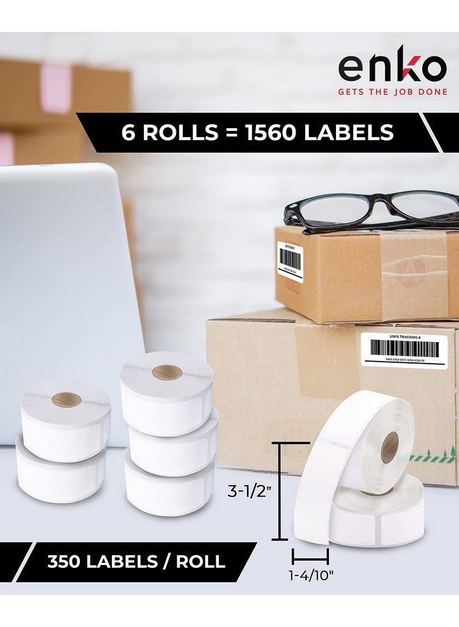 enKo Products Enko [6 Rolls 1560 Labels] Large Address Shipping & Barcode Labels 30321 (14 10 X 31 2) Compatible For Dymo Labelwriter - Image 3