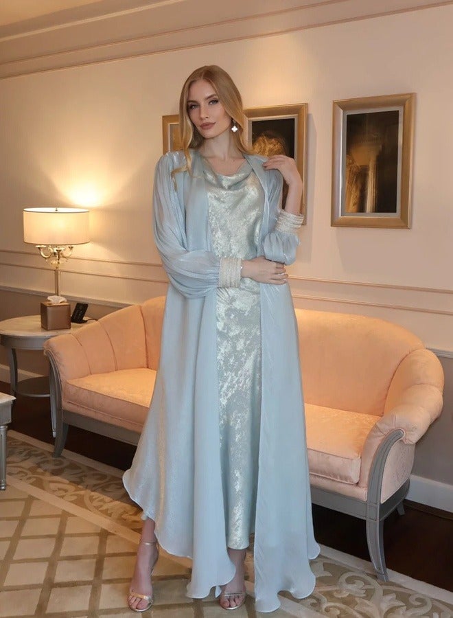 مايسون_ارابيلا جوليا قفطان أزرق بودرة - Image 2