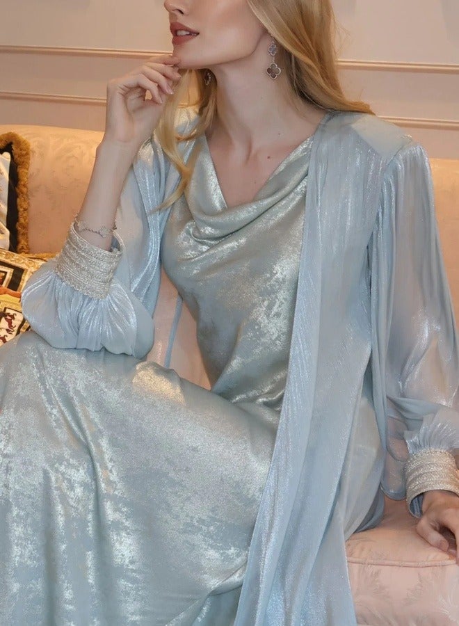 مايسون_ارابيلا جوليا قفطان أزرق بودرة - Image 3