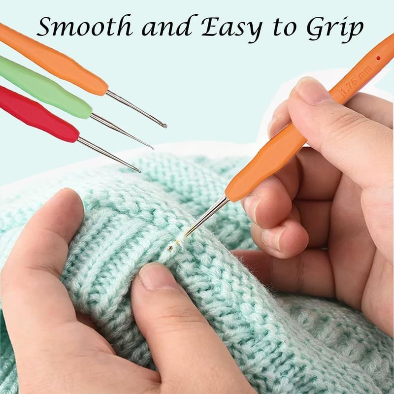 Yarniss 10 Size Small Crochet Hooks, Ergonomic Crochet Hooks for Thread 0.5mm~2.75mm - Image 4