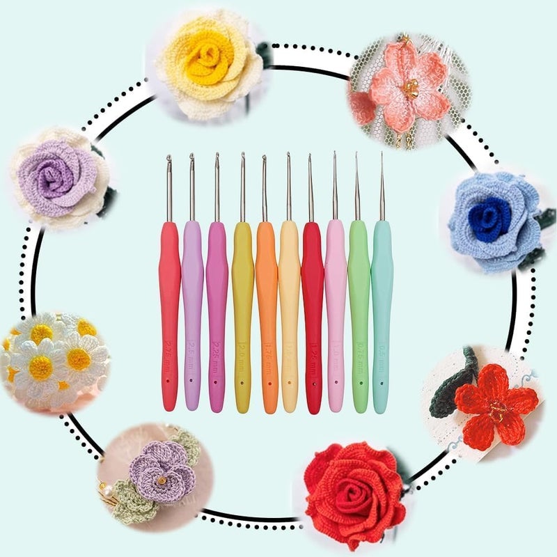Yarniss 10 Size Small Crochet Hooks, Ergonomic Crochet Hooks for Thread 0.5mm~2.75mm - Image 5