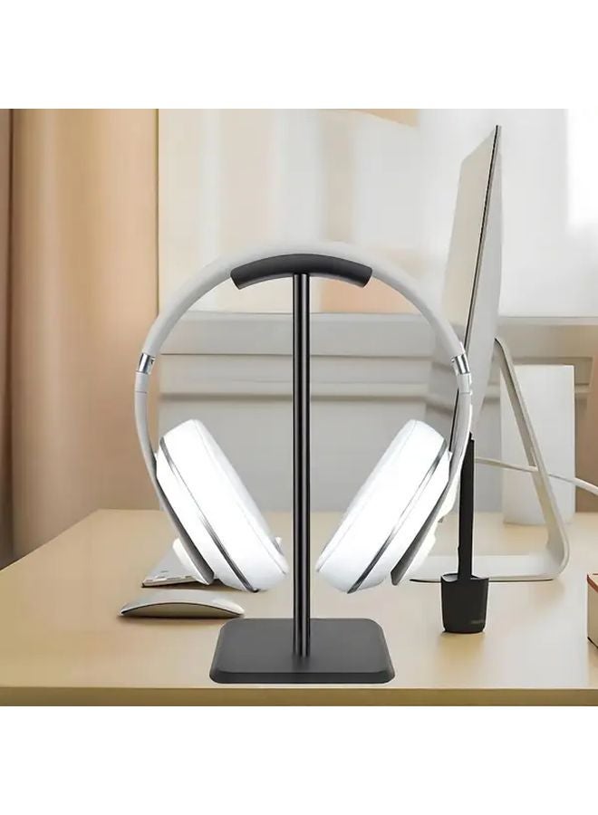 White Aluminum Alloy Headphone Stand Adjustable Tilt Lightweight Non Slip For Gaming Music Headsets - Image 2