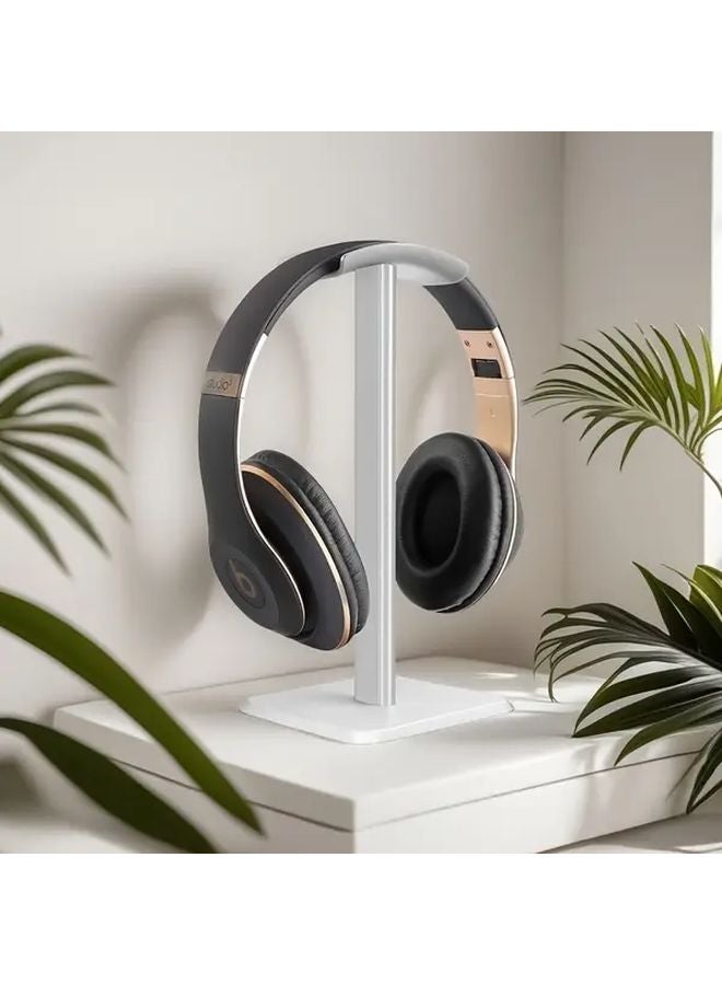 White Aluminum Alloy Headphone Stand Adjustable Tilt Lightweight Non Slip For Gaming Music Headsets - Image 4